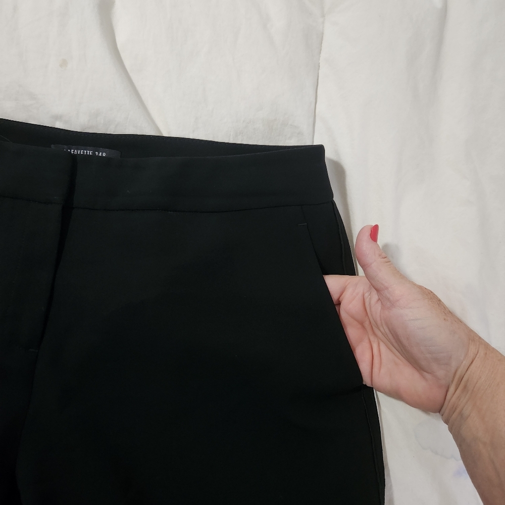 Lafayette 148 New York Black Wide Leg Pants - Picture 6 of 12